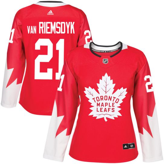 2017 NHL Toronto Maple Leafs women #21 James Van Riemsdyk red jersey->women nhl jersey->Women Jersey
